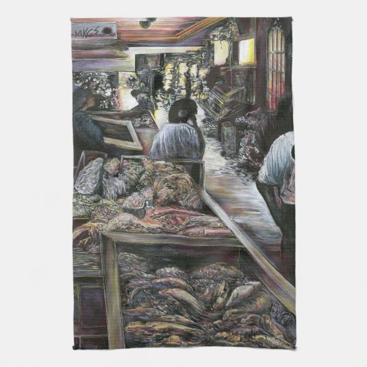 Aquatisch, maar gekust met woestijnwind, Jeruzalem Theedoek (Verticaal)