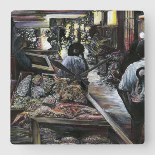 Aquatisch, maar gekust met woestijnwind, Jeruzalem Vierkante Klok