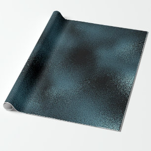 Aquatisch Oerwoud Blauwgroen Blauw Zwart Glam Klei Cadeaupapier