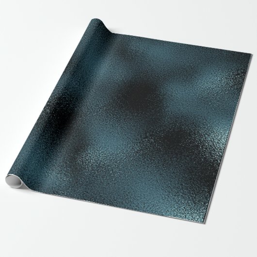 Aquatisch Oerwoud Blauwgroen Blauw Zwart Glam Klei Cadeaupapier (Uitgerold)