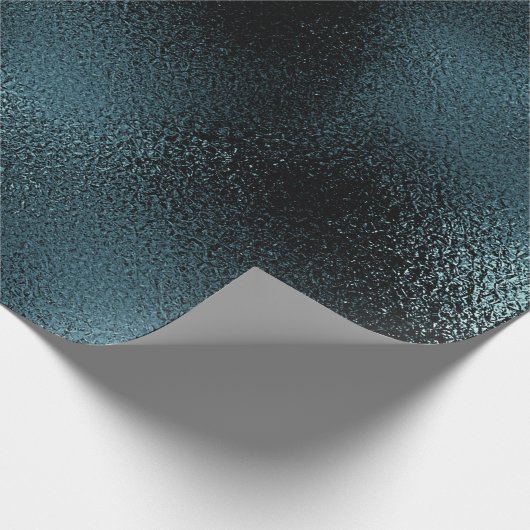 Aquatisch Oerwoud Blauwgroen Blauw Zwart Glam Klei Cadeaupapier (Hoek)