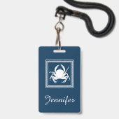 Aquatisch ontwerp badge (Voorzijde met lanyard)