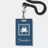 Aquatisch ontwerp badge (Achterkant met lanyard)