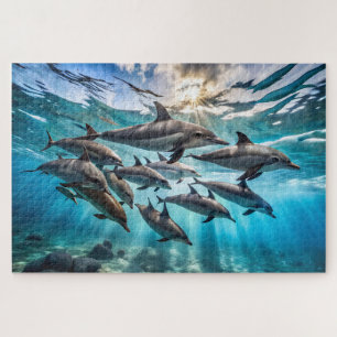 aquatisch uitzicht met dolfijnen legpuzzel