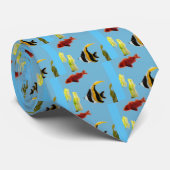 Aquatisch vispatroon stropdas (Opgerold)