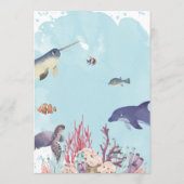 Aquatisch Zee Dierendagenuitnodiging Kaart (Achterkant)