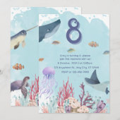 Aquatisch Zee Dierendagenuitnodiging Kaart (Voorkant / Achterkant)