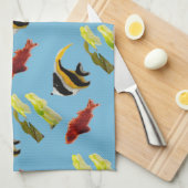 Aquatisch Zee vispatroon Theedoek (Quarter Fold)