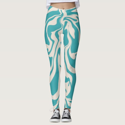 Aquatische Abstracte Leggings (Voorkant)
