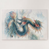 Aquatische Draak Mistige Wateren Legpuzzel (Horizontaal)