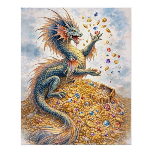 Aquatische Draak Perfect Poster (Voorkant)