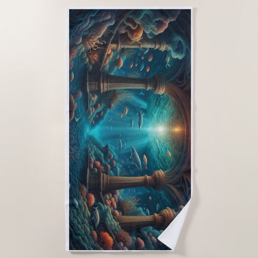 Aquatische droombeelden: buitenaardse strandlaken (Voorkant)