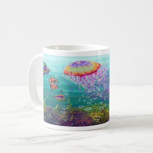 Aquatische Fantasy Koffiemok (Voorkant links)