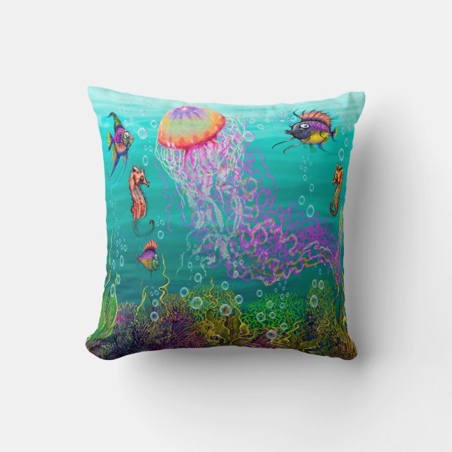 Aquatische Fantasy Kussen (Voorkant)