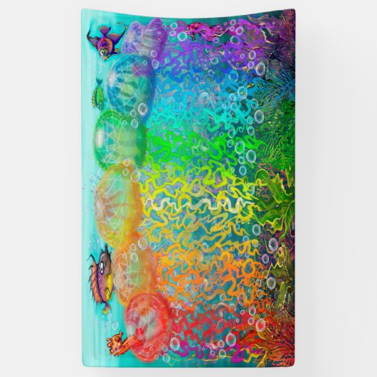 Aquatische Fantasy Spandoek (Verticaal)