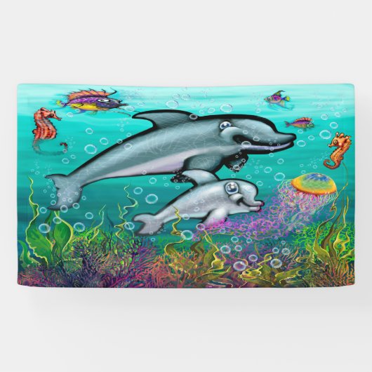 Aquatische Fantasy Spandoek (Horizontaal)