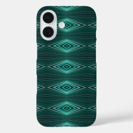 Aquatische kleuren in geschilderde waterverfstrepe iPhone 16 hoesje