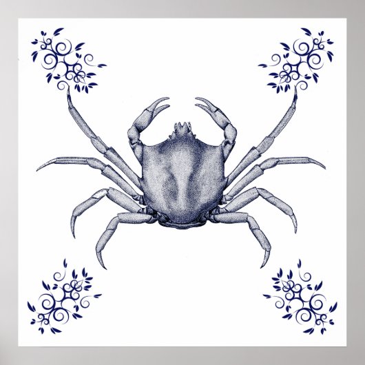 Aquatische Kunst ~ Kelp Krab Poster (Voorkant)