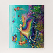 Aquatische RegenboogUnicorn Legpuzzel (Verticaal)