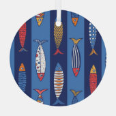 Aquatische Speeltijd: Kinderen Fish Fantasy Glas Ornament (Achterkant)