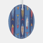 Aquatische Speeltijd: Kinderen Fish Fantasy Glas Ornament (Voorkant Rechts)