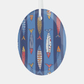 Aquatische Speeltijd: Kinderen Fish Fantasy Glas Ornament (Voorkant links)