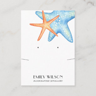 AQUATISCHE STAR FISH KETTING EARRING DISPLAY CARD VISITEKAARTJE