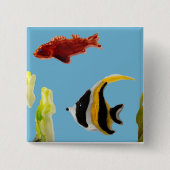 Aquatische vis vierkante button 5,1 cm (Voorkant)