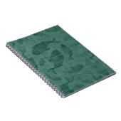 Aquatische vissen sjabloon kunst Teal bokehpatroon Notitieboek (Rechterzijde)