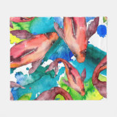 Aquatische visset. Rode zee en exotische vissen bi Fleece Deken (Voorkant (Horizontaal))