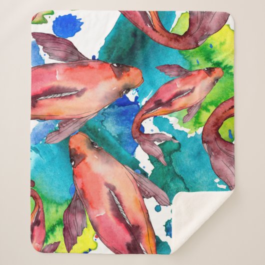 Aquatische visset. Rode zee en exotische vissen bi Sherpa Deken (Voorkant)