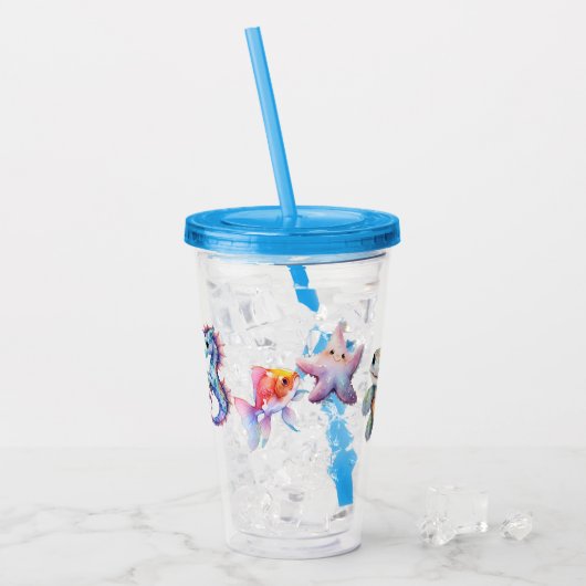 Aquatische vrienden acryl drinkbeker (Voorkant ijs)