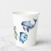 Aquatische vrienden papieren bekers (Achterkant)