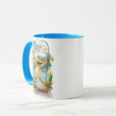 Aquatische vriendschap: Kikker met Vis op Water Mok (Voorkant links)