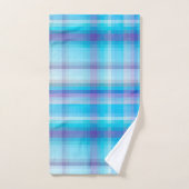 AquaTurquoise geruit patroon badhanddoek set Bad Handdoek (Handdoek)