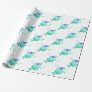 aquawaterkant van oceaanvis cadeaupapier