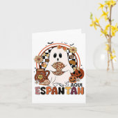 Aqui Espantan! Dia De Muertos Spaanse Mexicaanse H Kaart (Gele Bloem)