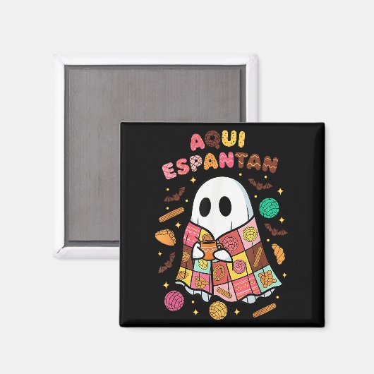 Aqui Espantan Dia De Muertos Spanish Mexican Hallo Magneet (Voorkant / Achterkant)