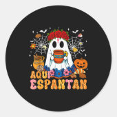 Aqui Espantan Mexican Ghost Halloween Soky Conchas Ronde Sticker (Voorkant)