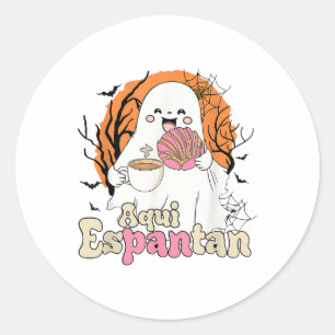 Aqui Espantan Pantasmas Ghost Conchas Halloween Me Ronde Sticker
