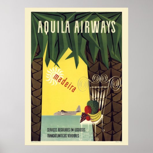Aquila Airways Madeira Portugal Vintage Poster (Voorkant)