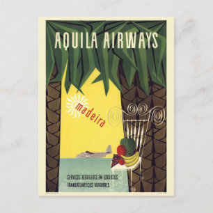 Aquila Airways Madeira Portugal Vintage Poster Briefkaart