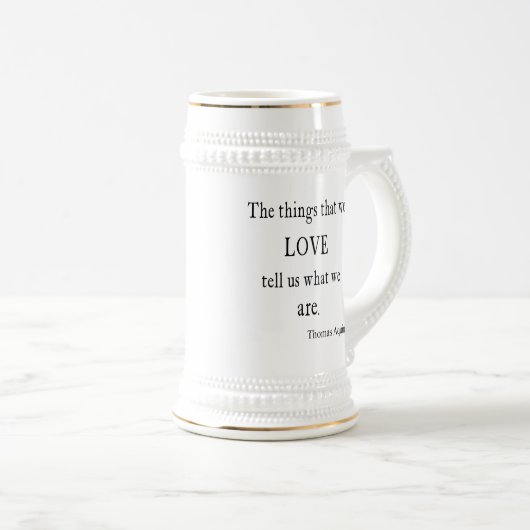  Aquinas Love Inspirerend Quote / Quottes Bierpul (Voorkant rechts)