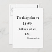  Aquinas Love Inspirerend Quote / Quottes Briefkaart (Voorkant / Achterkant)