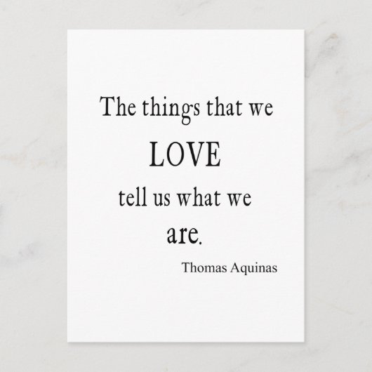  Aquinas Love Inspirerend Quote / Quottes Briefkaart (Voorkant)