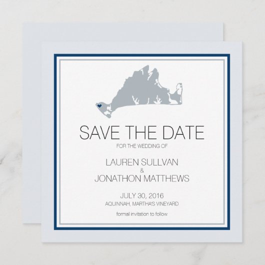 Aquinnah Martha's wijnwerf | Datum opslaan Save The Date (Voorkant / Achterkant)