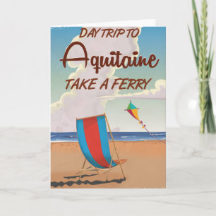 Aquitaine France vintage poster Feestdagen Kaart