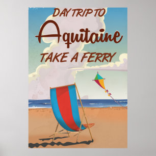 Aquitaine Frankrijk vintage reisposter Poster