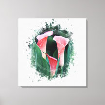 *~* AR12 Kunststof Floral Calla Lily Coral Green