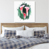 *~* AR12 Kunststof Floral Calla Lily Coral Green Canvas Afdruk (Insitu (Slaapkamer))